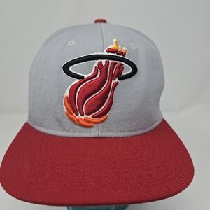 Miami Heat Hardwood Classics New Era Fits Snapback Hat Cap Wool Blend Large Logo